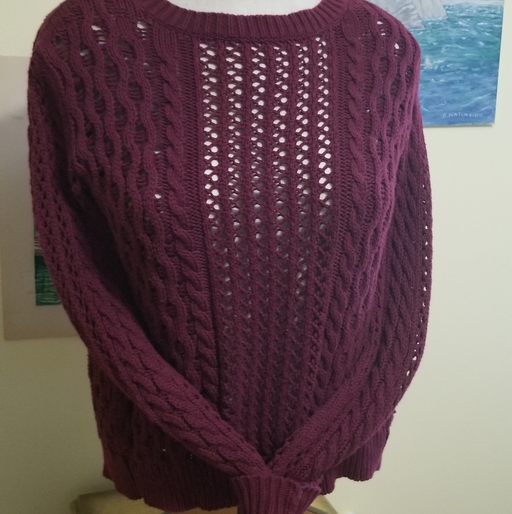 Bethany Mota Maroon Sweater with Open Back